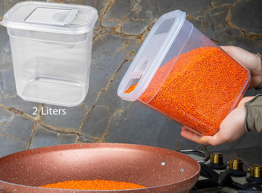 Transparent Dry Food Container with Sliding Cover 2L