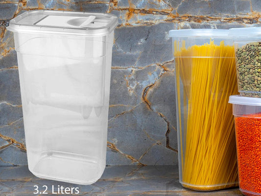 Transparent Dry Food Container with Sliding Cover 3.2L