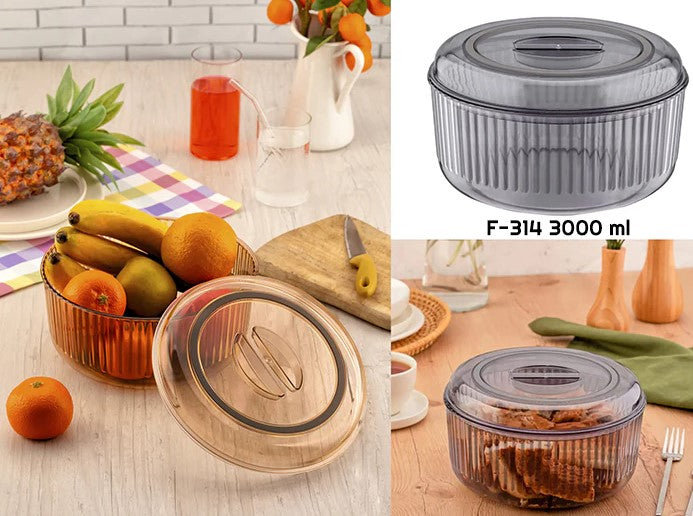 Acrylic Salad Bowl 23 cm with Airtight Cover 2 in 1