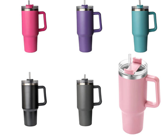 Large SS Tumbler with Handle and Straw 40 OZ 1200ml