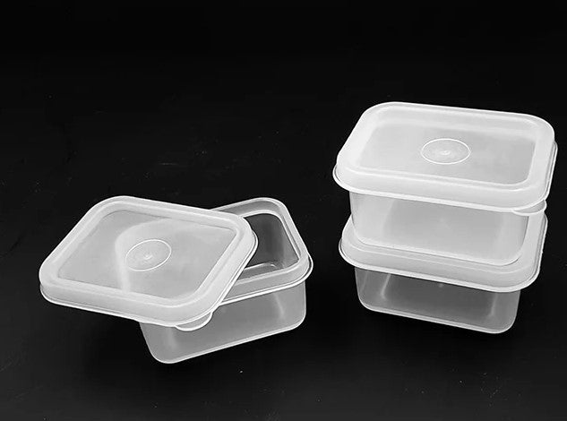 Set of 3 Mini Rectangular Transparent Storage Containers