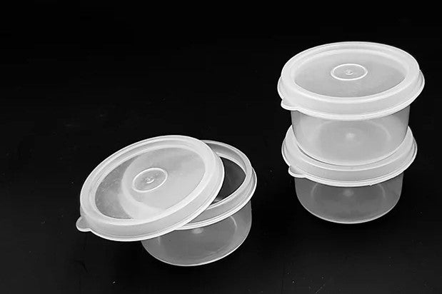 Set of 3 Mini Round Transparent Storage Containers