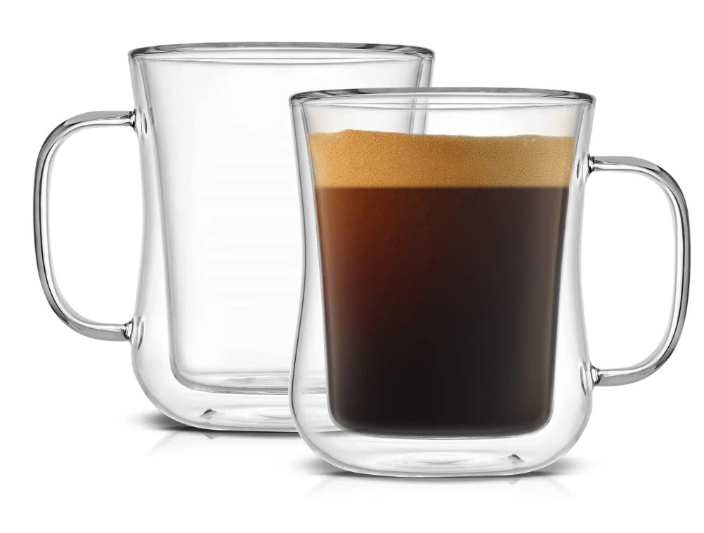 Curved Double Wall Glass Mug 350 ml