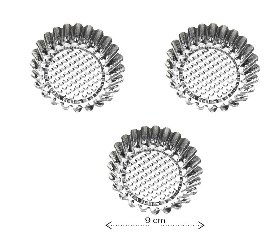3 Pieces Tart Molds 9 cm