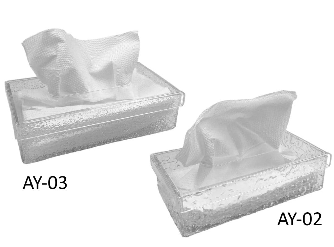 Acrylic Tissue Box w Texture Designs