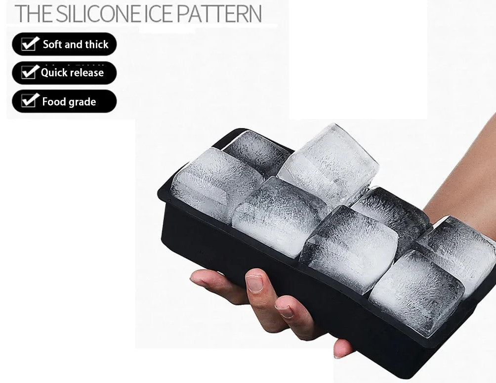 Silicone Ice Cube Mold with 8 Large cavities