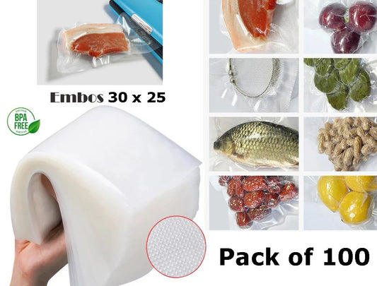 100 Vacuum Bags 30 x 25 cm for Sealing Machine