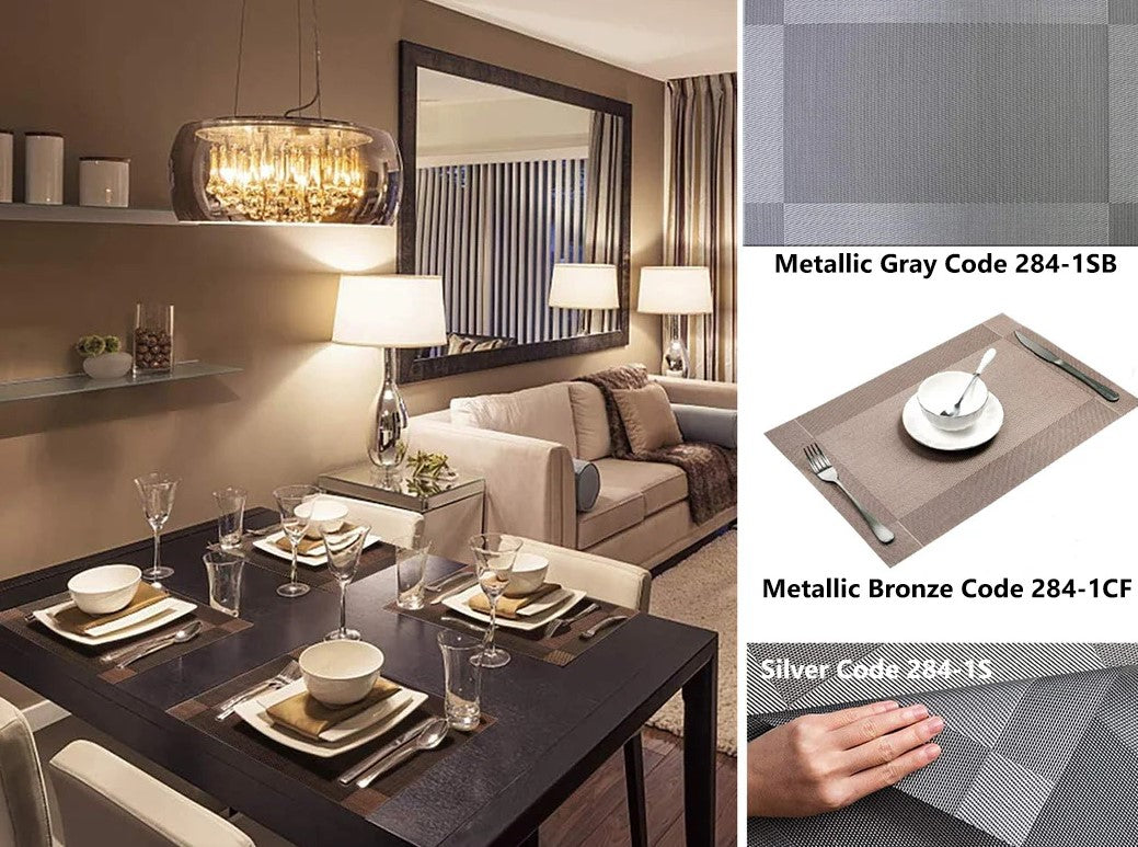 Rectangular Table Placemat 45 x 30 cm Metallic Look