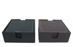 Square Leather Coasters Set