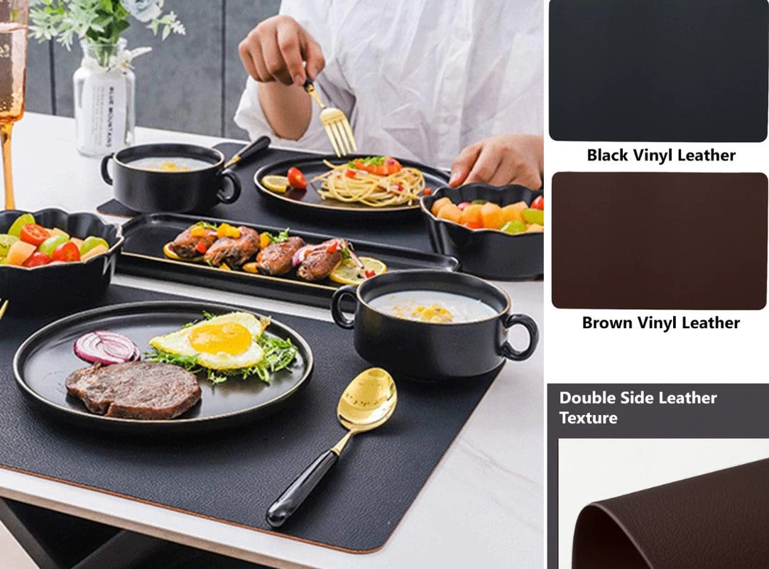Rectangular Vinyl Leather Table Placemat 45 x 30 cm
