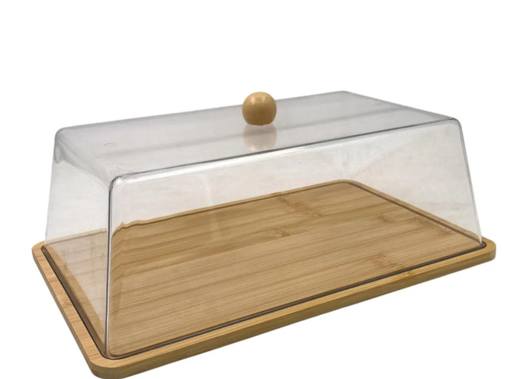 Bamboo & Acrylic Cake and Cheese Board with Cover 34.5cm