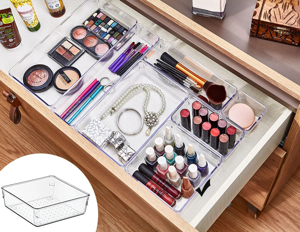 Clear Modular Drawer Organizer 15.4x15.4x5.6 cm
