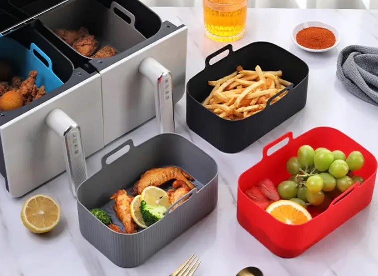 Small Rectangular Air Fryer Silicone Basket Tray