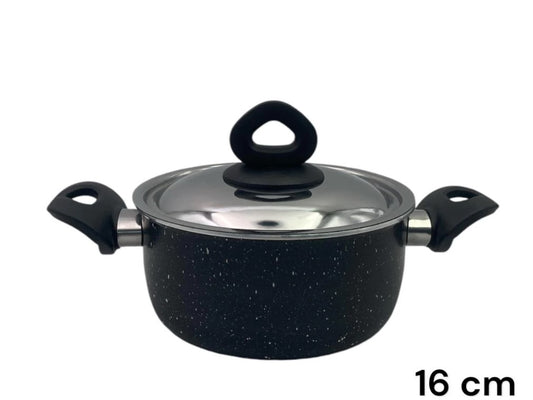 Black Granite Nouval Casserole 16 cm