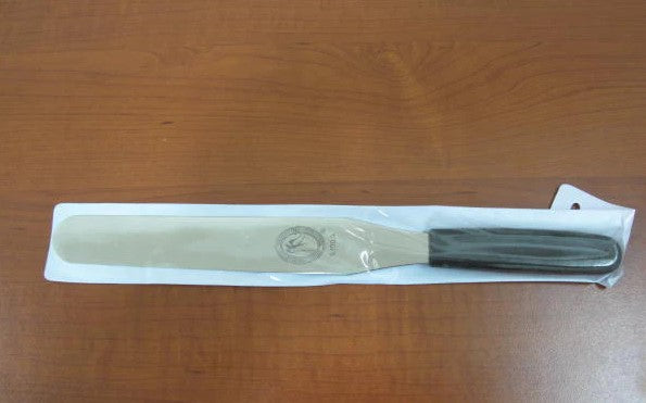 Long Straight Spatula with Black Handle 20cm