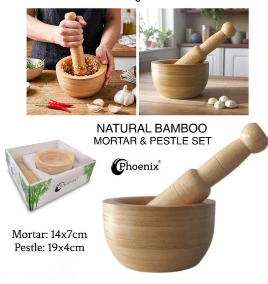Bamboo Mortar & Pestle (ZB-PH05)