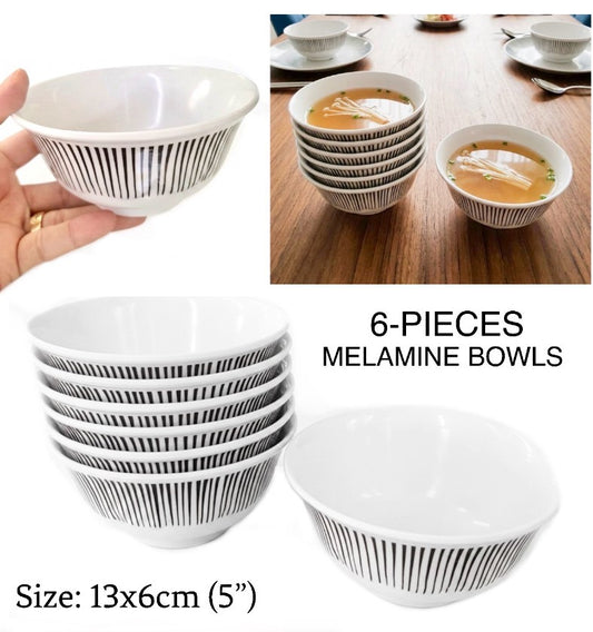6-Pcs 5” Melamine Bowls (BET-301)