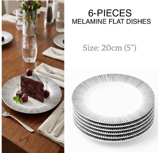 6-Pcs 8” Melamine Flat Dishes (BET-208)