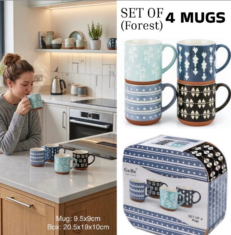 4 Mugs Set/ Forest (ROS-2032)