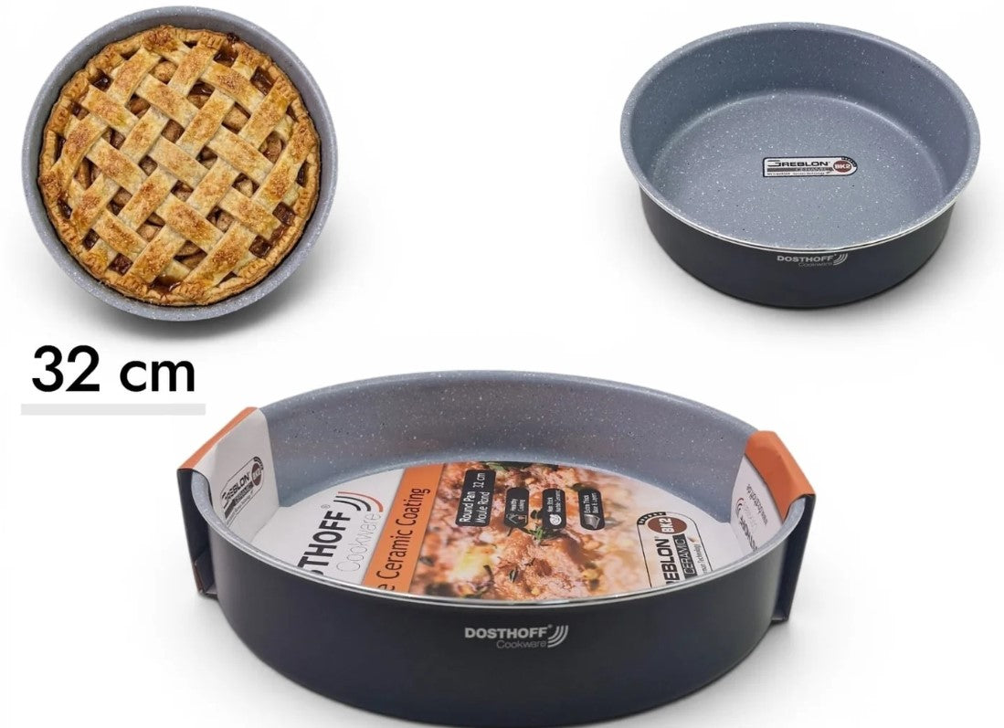 DOSTHOFF ROUND OVEN TRAY BLACK 32 CM