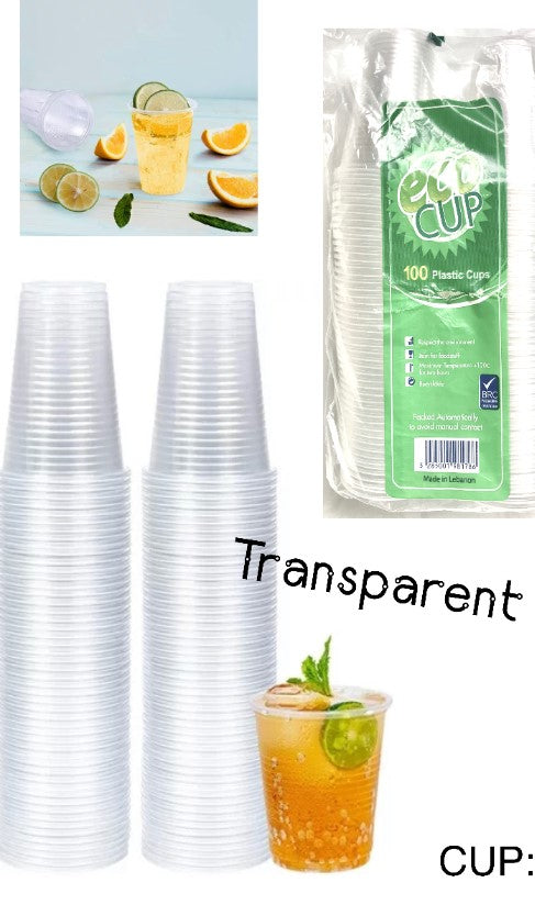 100-Pc Transparent Cups