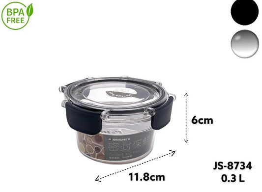 Acrylic Airtight Round Food Storage Box 0.3L