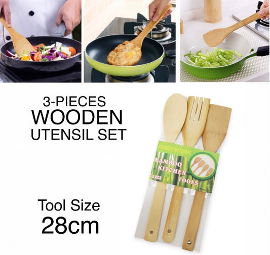 3-Pcs Wooden Utensils